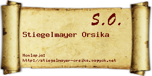 Stiegelmayer Orsika névjegykártya